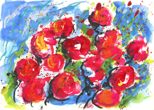 Roses in the wind dynamic painting